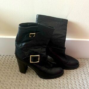 Jimmy Choo heeled biker boots - EUC